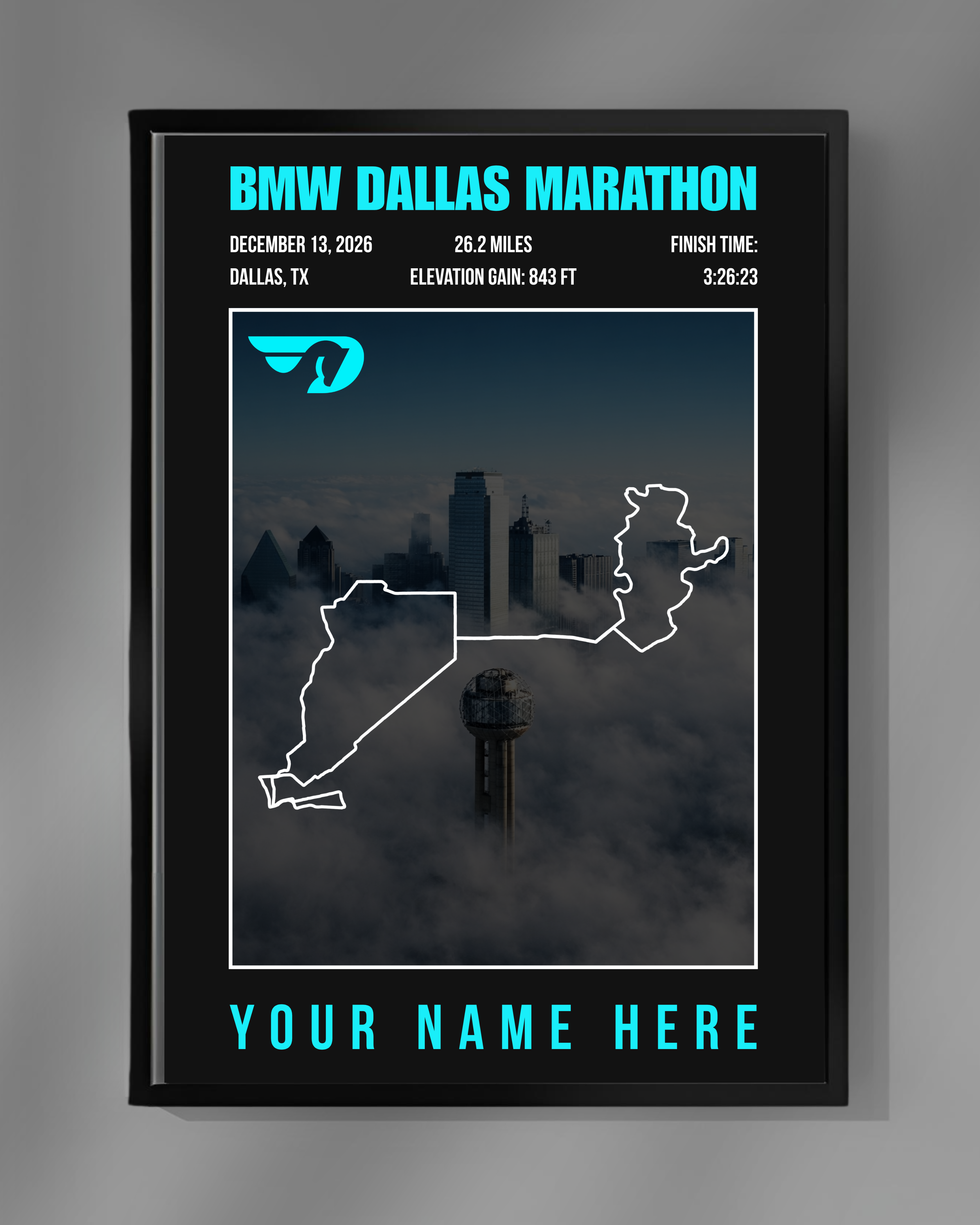 2026 BMW Dallas Marathon (Dark Theme Flow Blue)