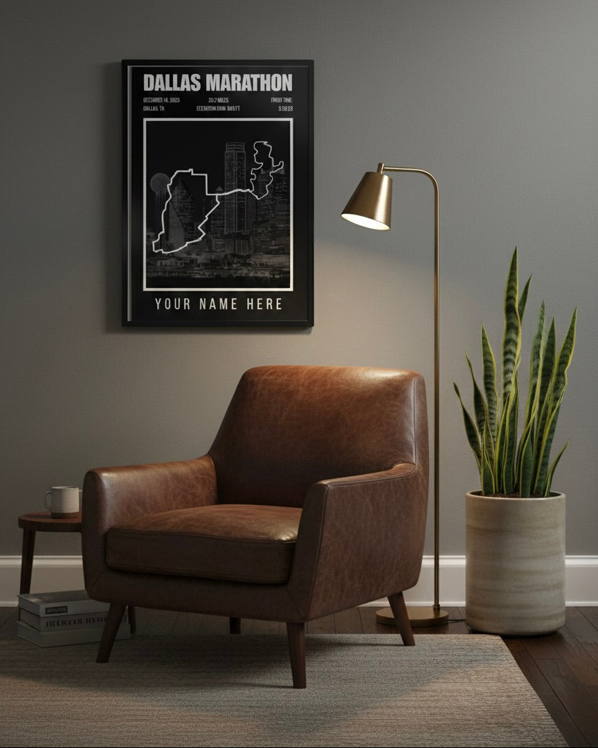 Race Frame Official Custom Prints, Dallas Marathon Custom Print & Frame